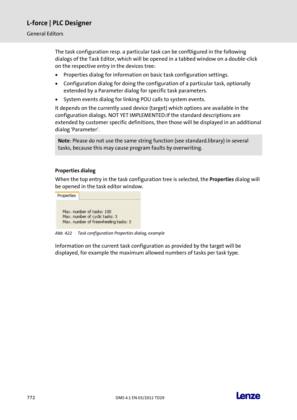 Properties dialog, L-force | plc designer | Lenze PLC Designer PLC Designer (R3-1) User Manual | Page 774 / 1170