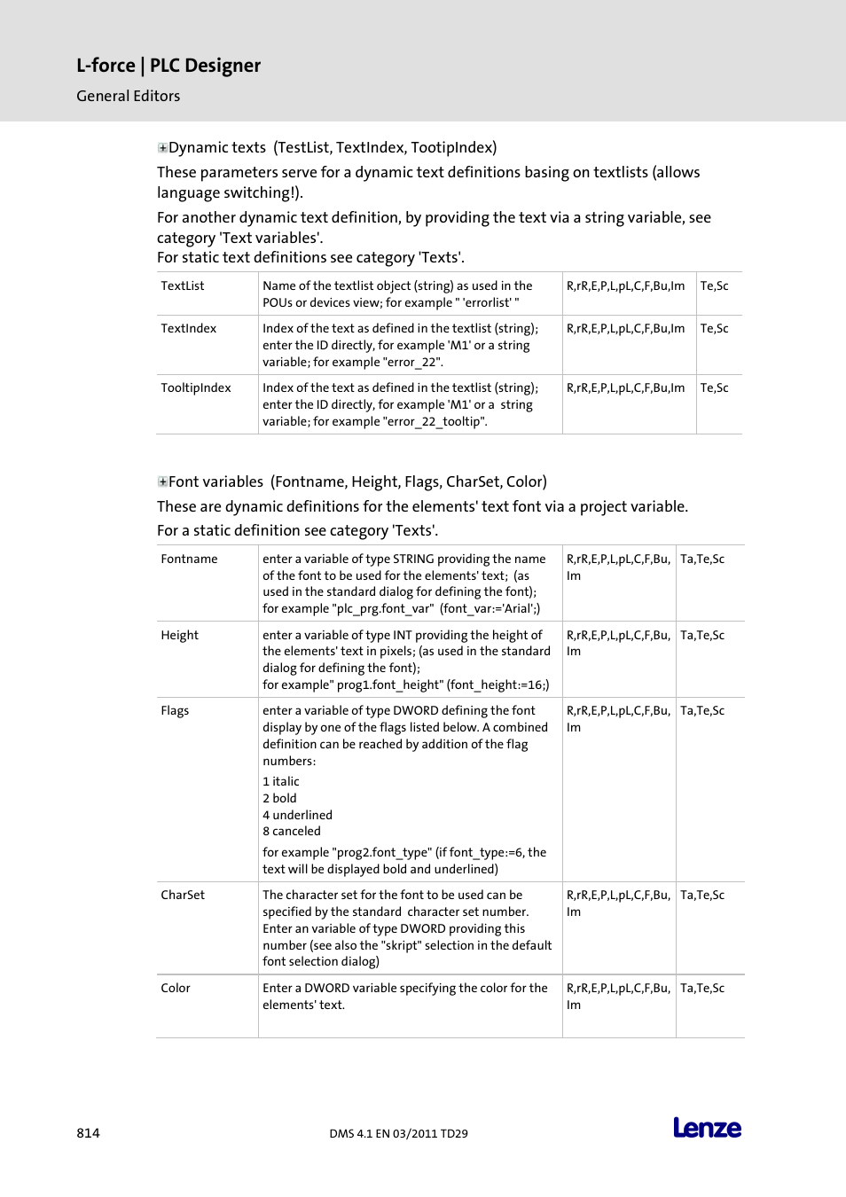 L-force | plc designer | Lenze PLC Designer PLC Designer (R3-1) User Manual | Page 816 / 1170