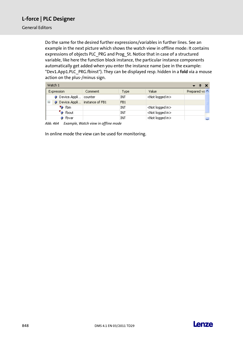 L-force | plc designer | Lenze PLC Designer PLC Designer (R3-1) User Manual | Page 850 / 1170