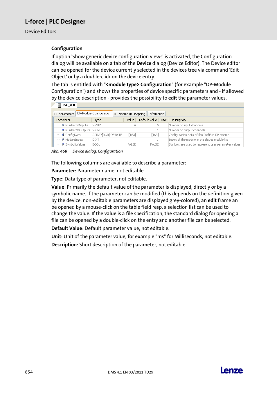 Configuration, L-force | plc designer | Lenze PLC Designer PLC Designer (R3-1) User Manual | Page 856 / 1170