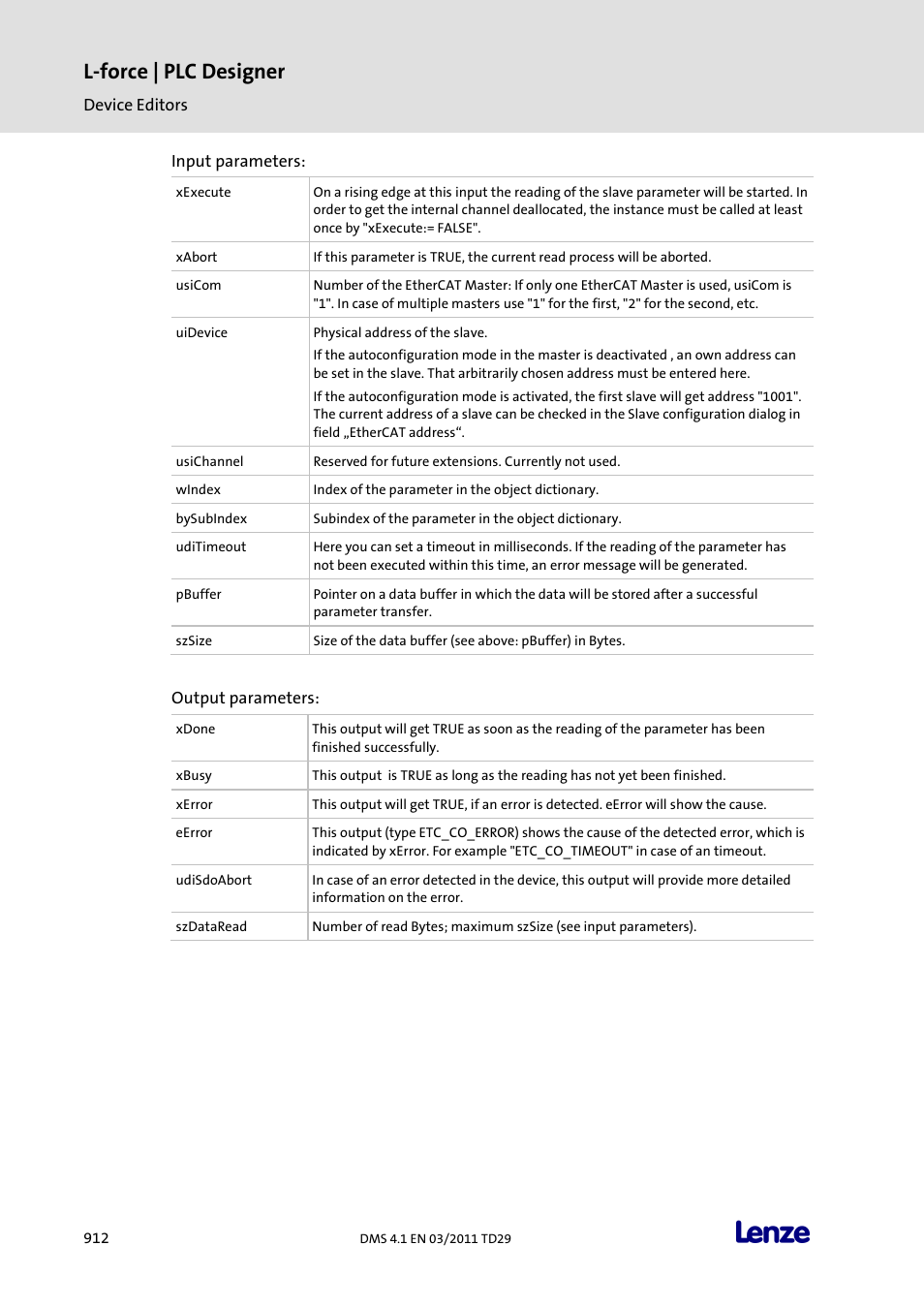 L-force | plc designer | Lenze PLC Designer PLC Designer (R3-1) User Manual | Page 914 / 1170