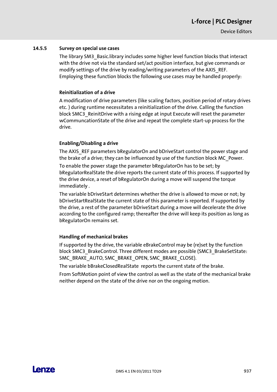 Survey on special use cases, L-force | plc designer | Lenze PLC Designer PLC Designer (R3-1) User Manual | Page 939 / 1170