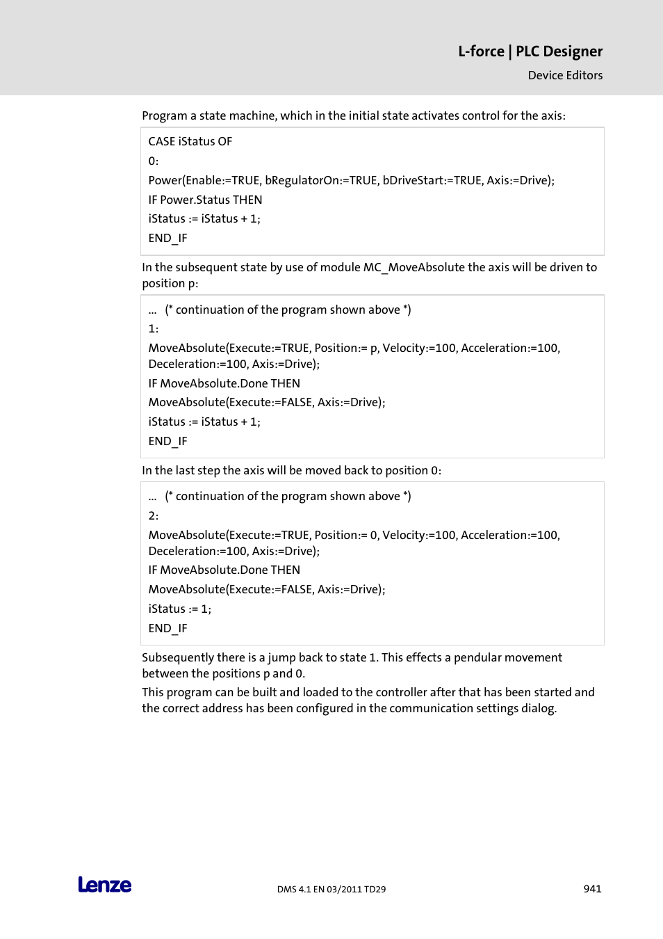 L-force | plc designer | Lenze PLC Designer PLC Designer (R3-1) User Manual | Page 943 / 1170