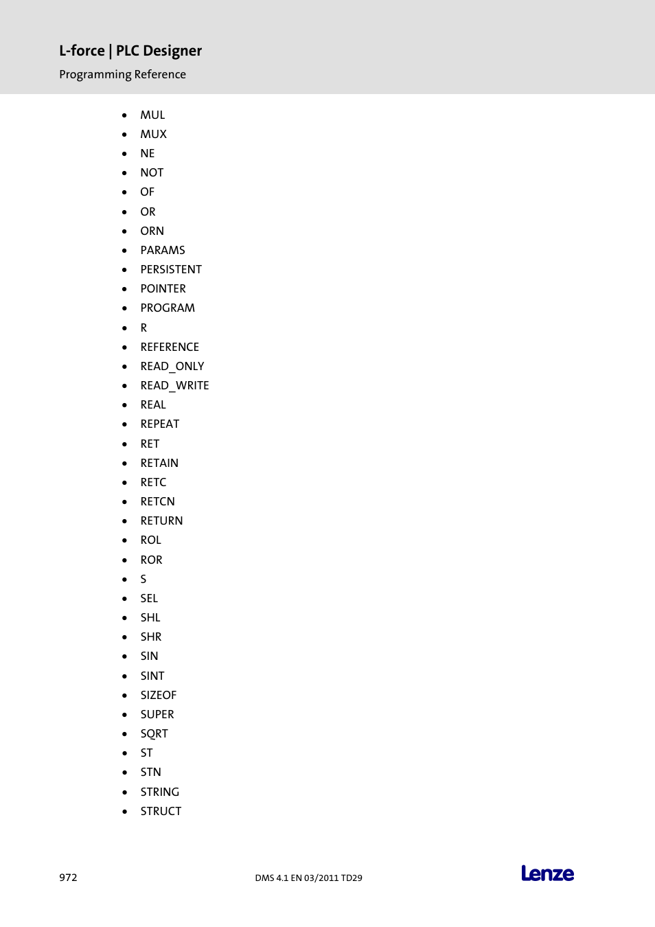 L-force | plc designer | Lenze PLC Designer PLC Designer (R3-1) User Manual | Page 974 / 1170