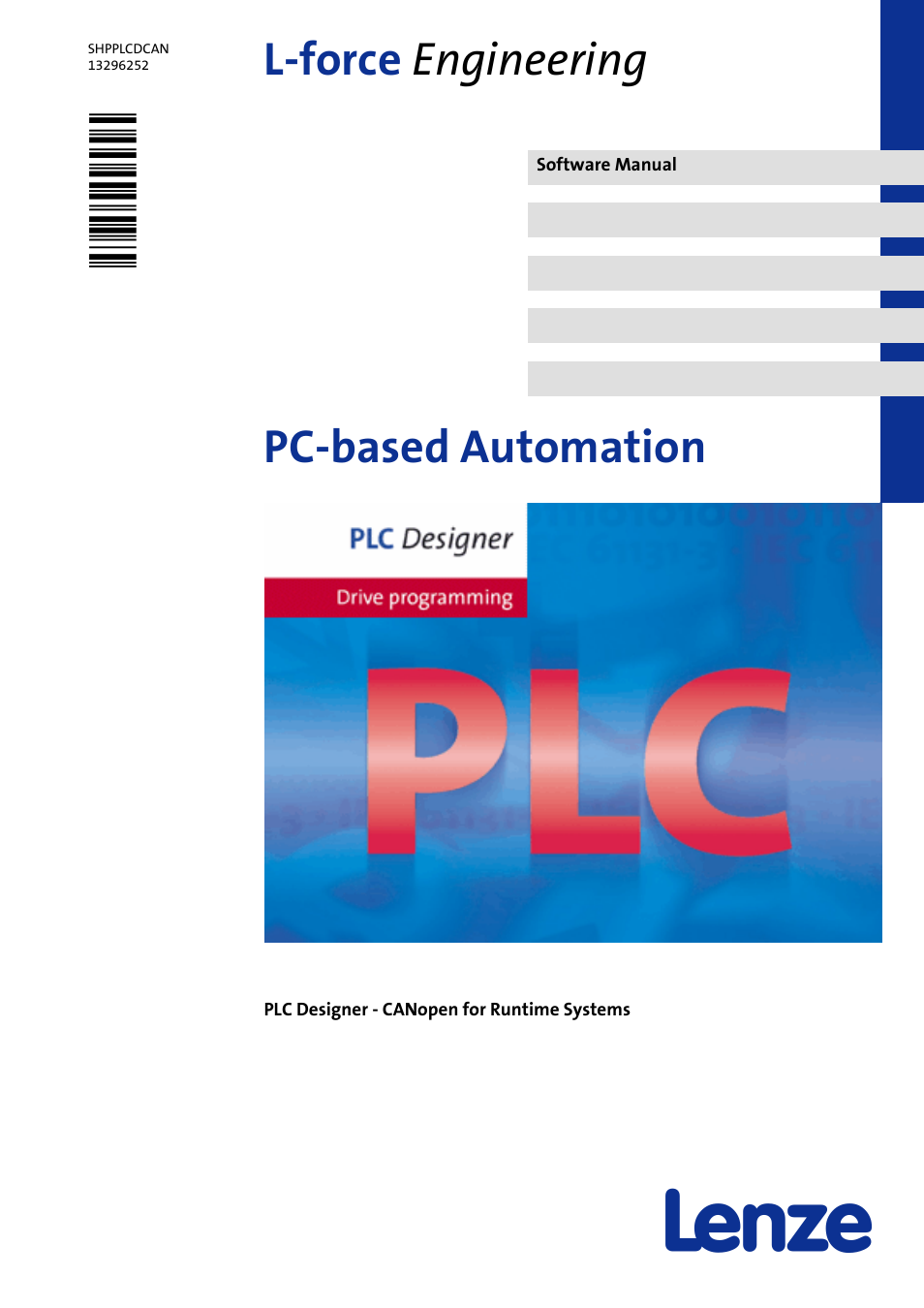 Lenze PLC Designer PLC Designer (R2-x) CANopen for Runtime Systems User Manual | 56 pages