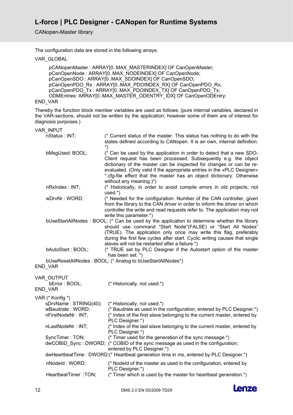 Lenze PLC Designer PLC Designer (R2-x) CANopen for Runtime Systems User Manual | Page 13 / 56