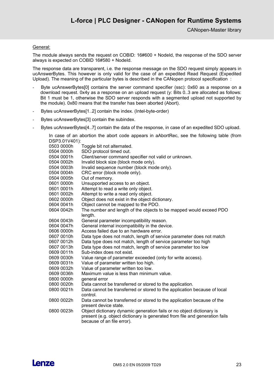 Lenze PLC Designer PLC Designer (R2-x) CANopen for Runtime Systems User Manual | Page 24 / 56