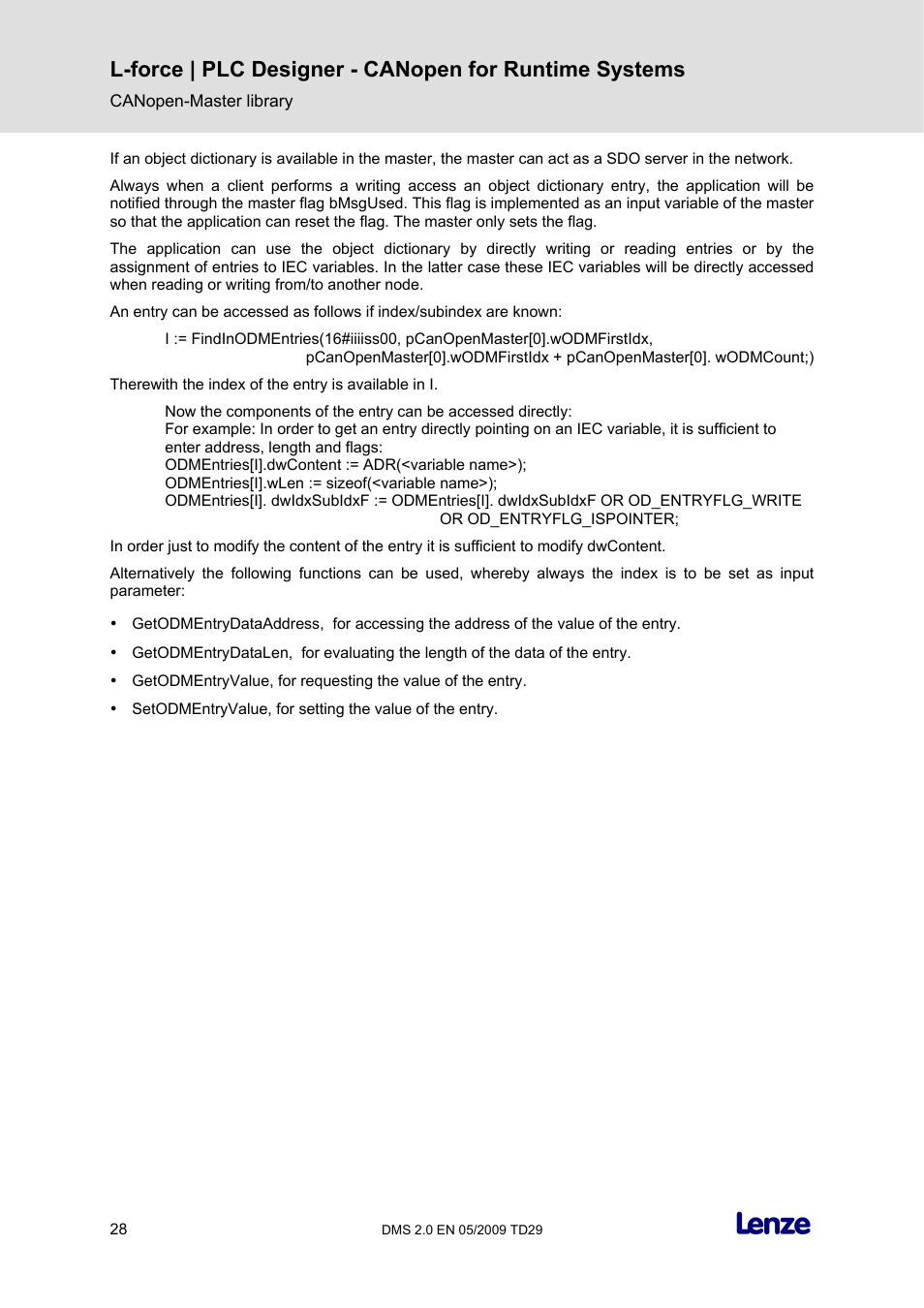 Lenze PLC Designer PLC Designer (R2-x) CANopen for Runtime Systems User Manual | Page 29 / 56