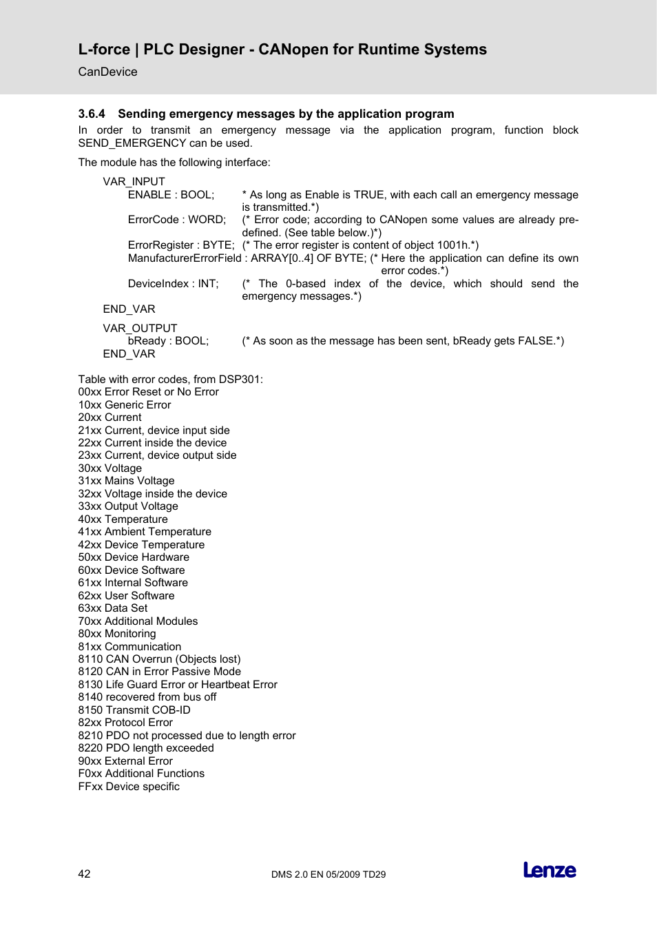 Lenze PLC Designer PLC Designer (R2-x) CANopen for Runtime Systems User Manual | Page 43 / 56