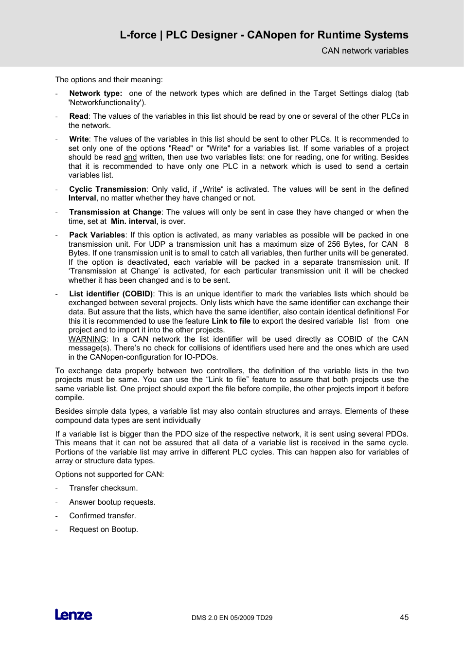 Lenze PLC Designer PLC Designer (R2-x) CANopen for Runtime Systems User Manual | Page 46 / 56