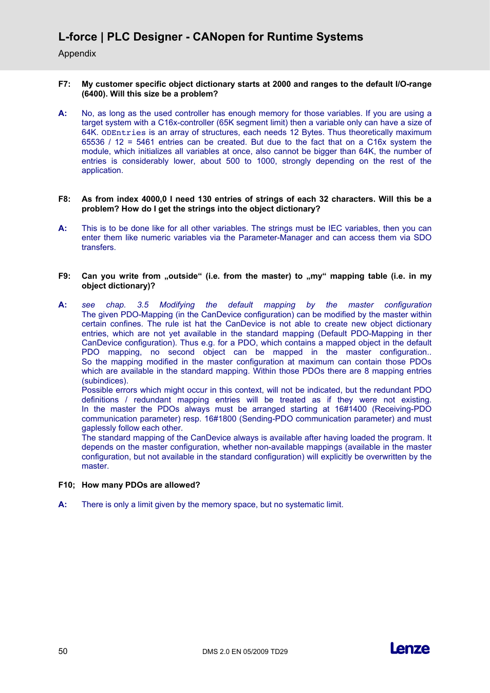 Lenze PLC Designer PLC Designer (R2-x) CANopen for Runtime Systems User Manual | Page 51 / 56