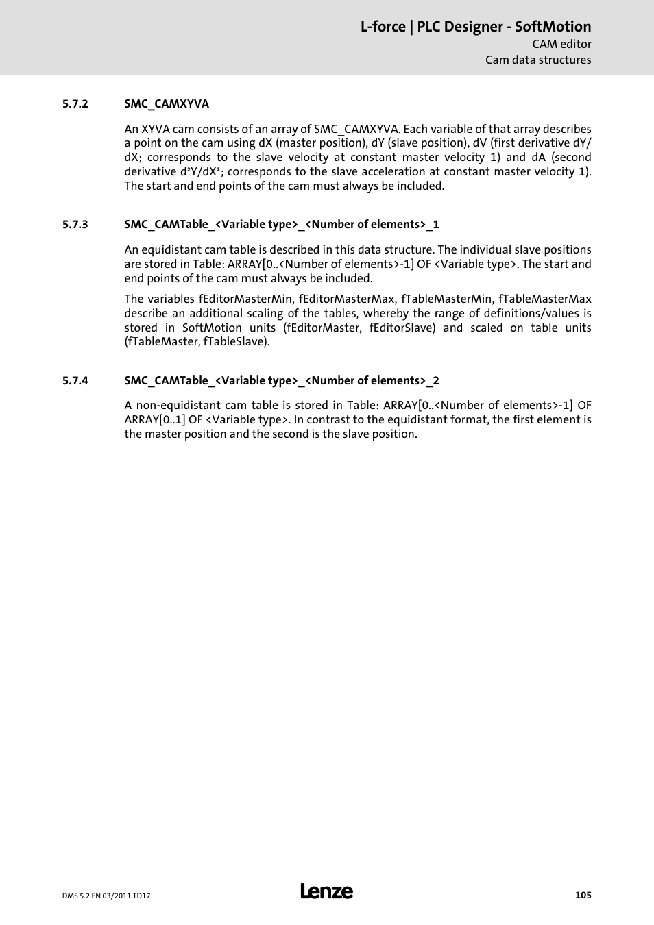 2 smc_camxyva, Smc_camxyva, L-force | plc designer - softmotion | Lenze PLC Designer PLC-Designer (R2-x) SoftMotion User Manual | Page 105 / 290