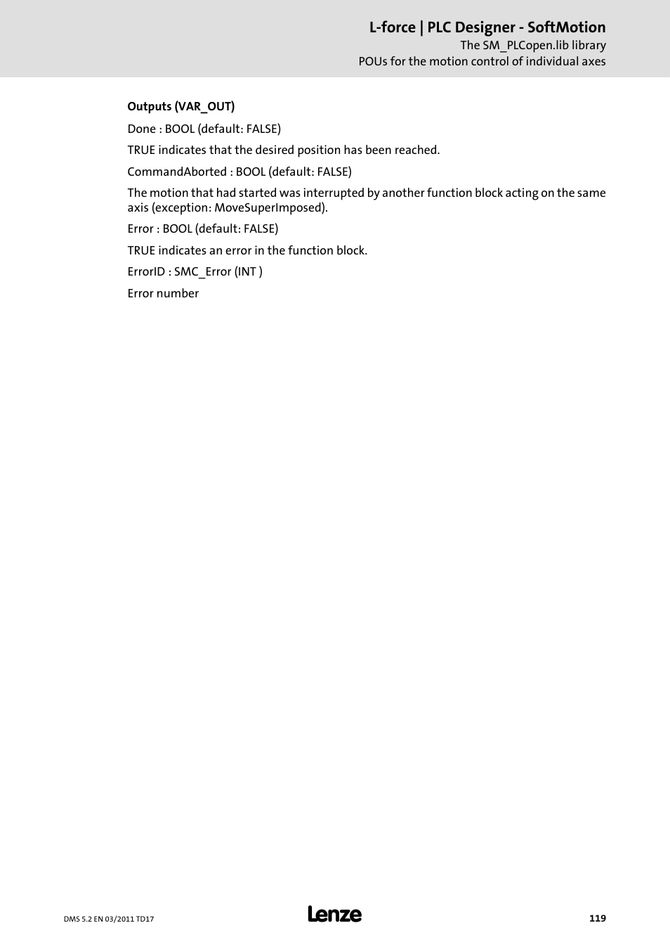 Lenze PLC Designer PLC-Designer (R2-x) SoftMotion User Manual | Page 119 / 290