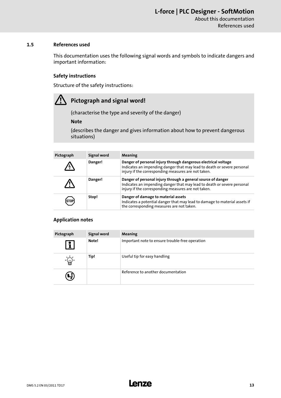 5 references used, References used, L-force | plc designer - softmotion | Lenze PLC Designer PLC-Designer (R2-x) SoftMotion User Manual | Page 13 / 290