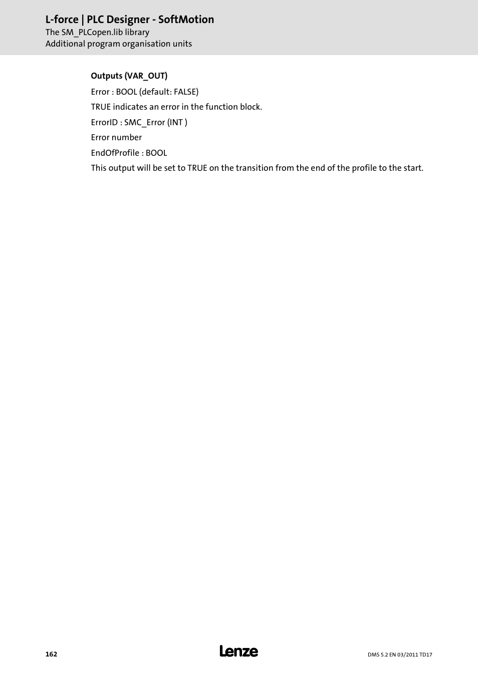 Lenze PLC Designer PLC-Designer (R2-x) SoftMotion User Manual | Page 162 / 290