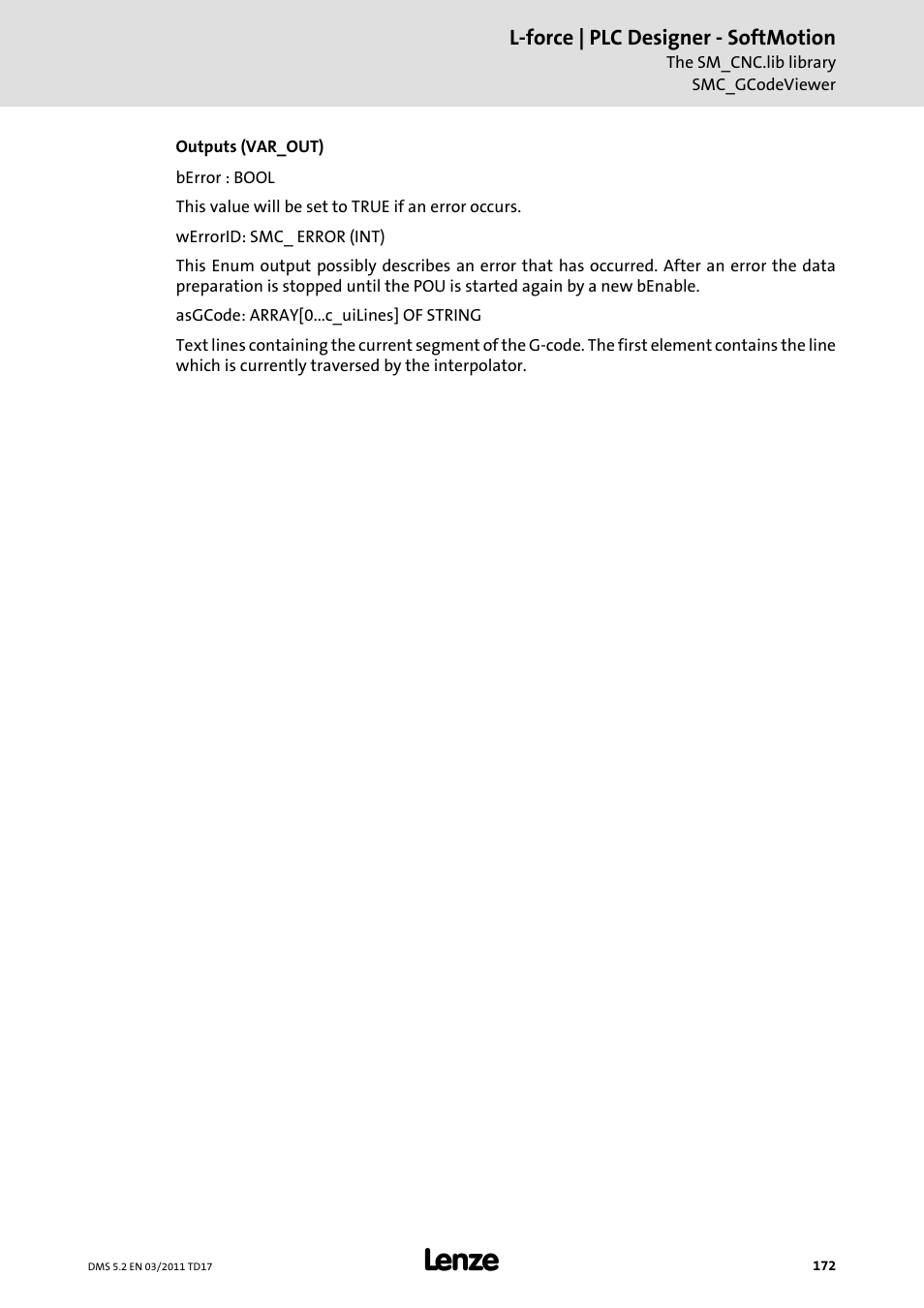 Lenze PLC Designer PLC-Designer (R2-x) SoftMotion User Manual | Page 172 / 290