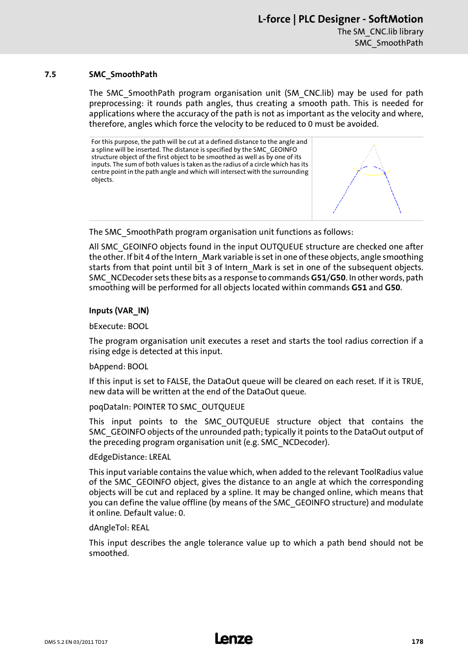 5 smc_smoothpath, Smc_smoothpath, L-force | plc designer - softmotion | Lenze PLC Designer PLC-Designer (R2-x) SoftMotion User Manual | Page 178 / 290