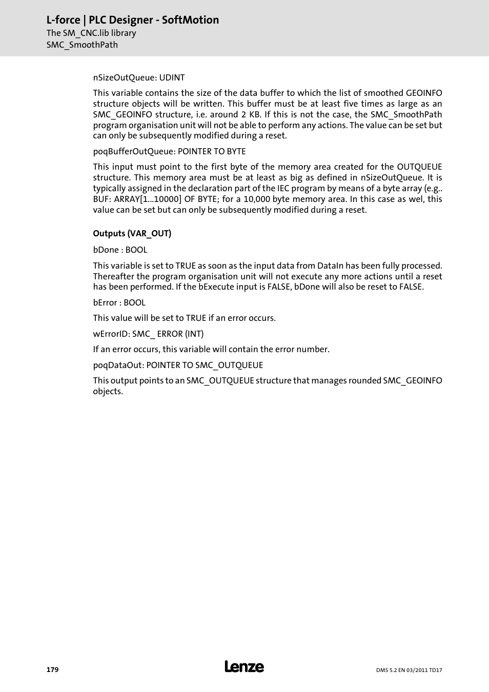 Lenze PLC Designer PLC-Designer (R2-x) SoftMotion User Manual | Page 179 / 290