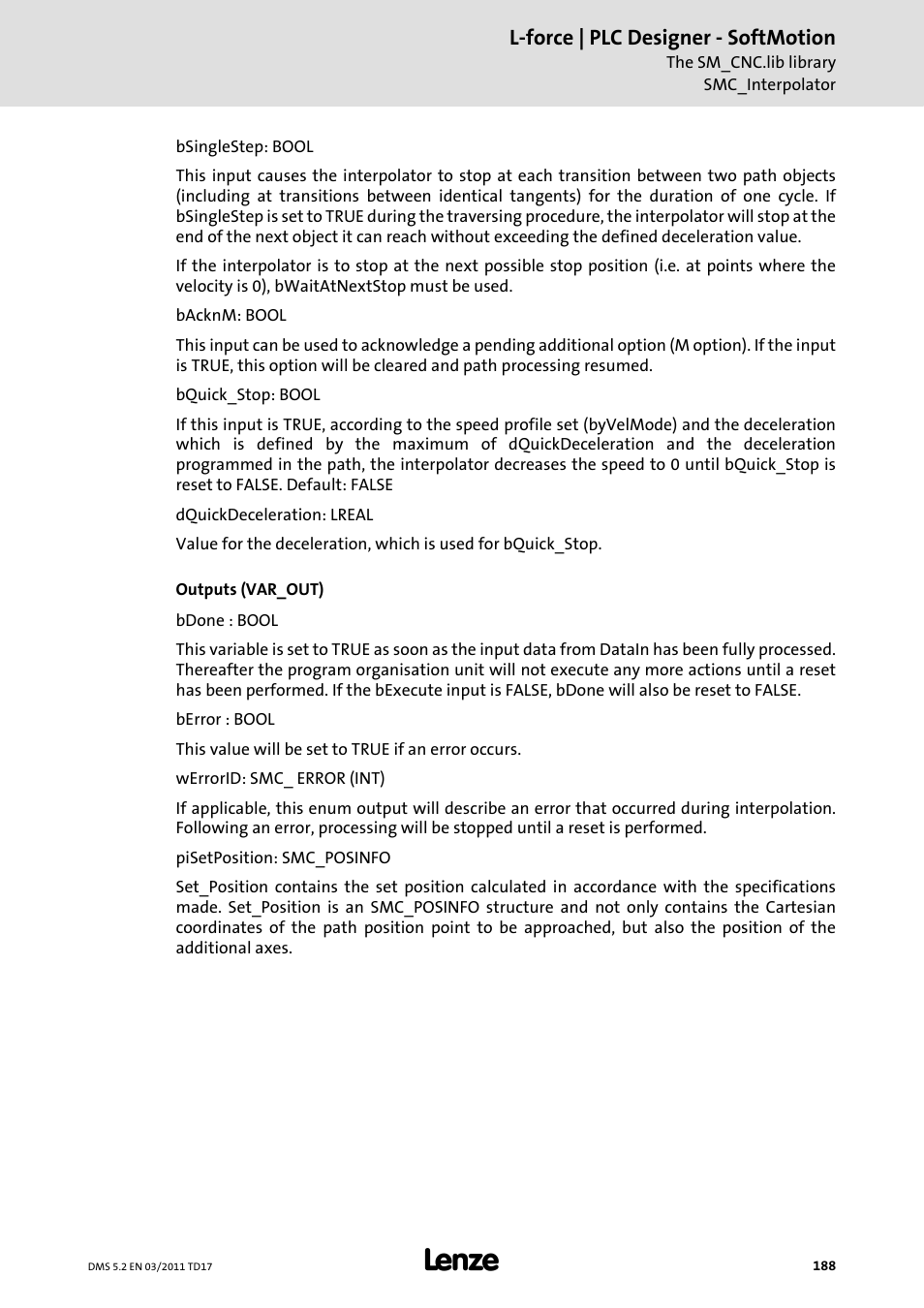 L-force | plc designer - softmotion | Lenze PLC Designer PLC-Designer (R2-x) SoftMotion User Manual | Page 188 / 290