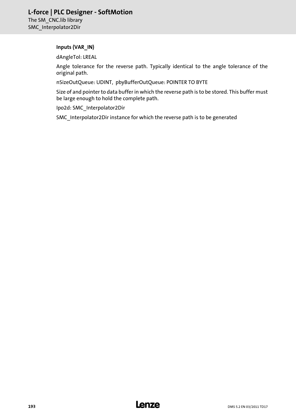 Lenze PLC Designer PLC-Designer (R2-x) SoftMotion User Manual | Page 193 / 290