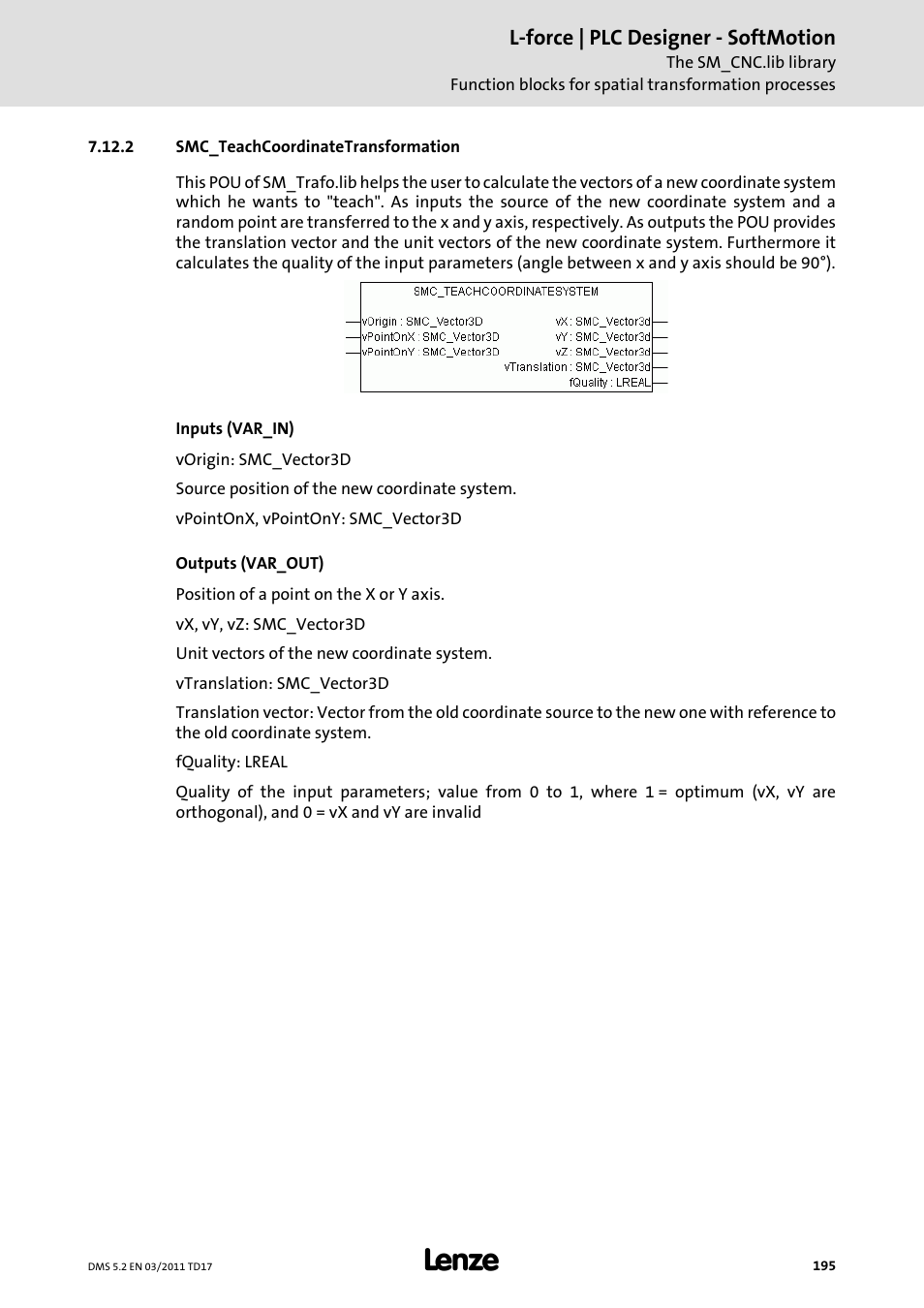2 smc_teachcoordinatetransformation, Smc_teachcoordinatetransformation | Lenze PLC Designer PLC-Designer (R2-x) SoftMotion User Manual | Page 195 / 290