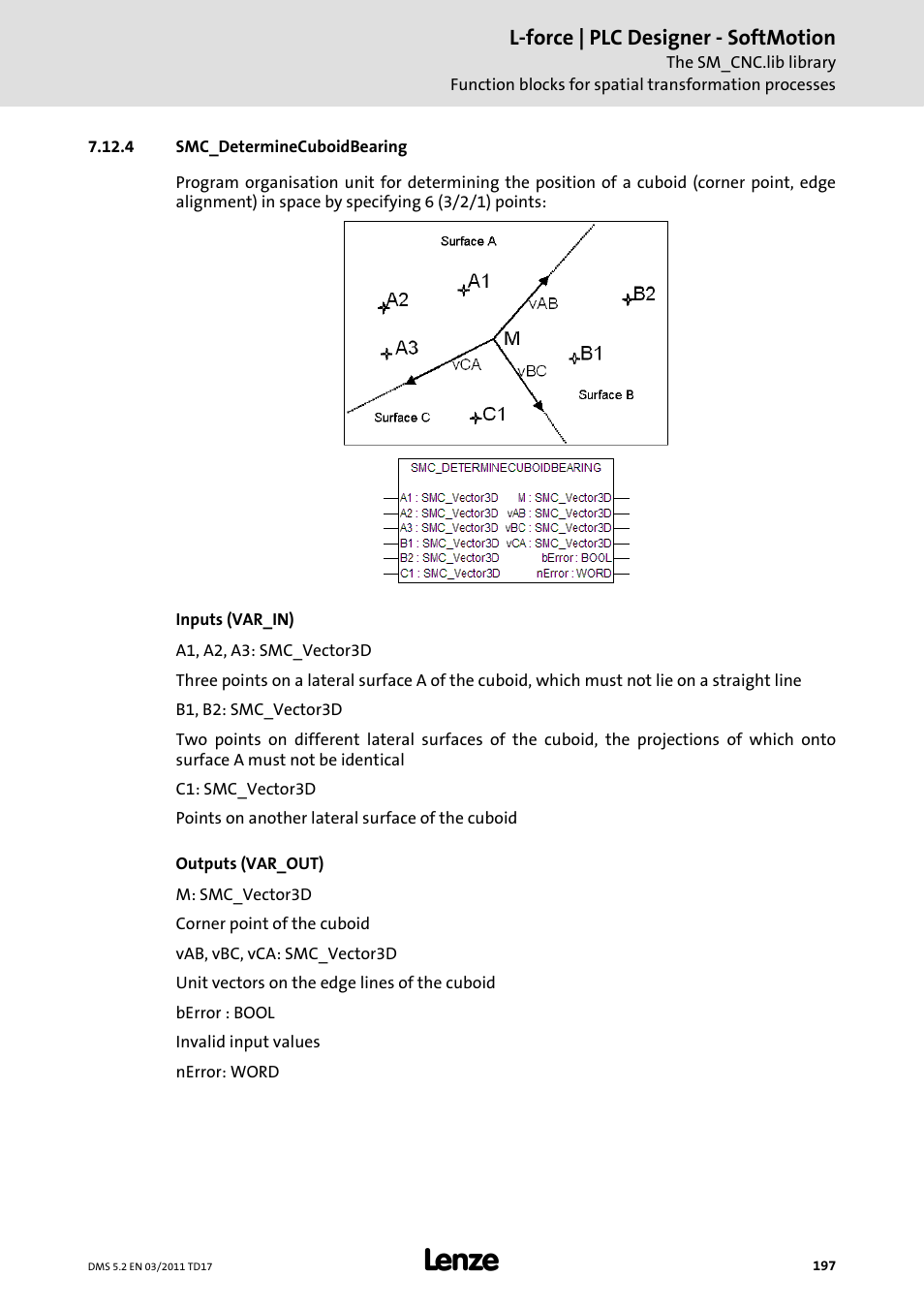 4 smc_determinecuboidbearing, Smc_determinecuboidbearing | Lenze PLC Designer PLC-Designer (R2-x) SoftMotion User Manual | Page 197 / 290