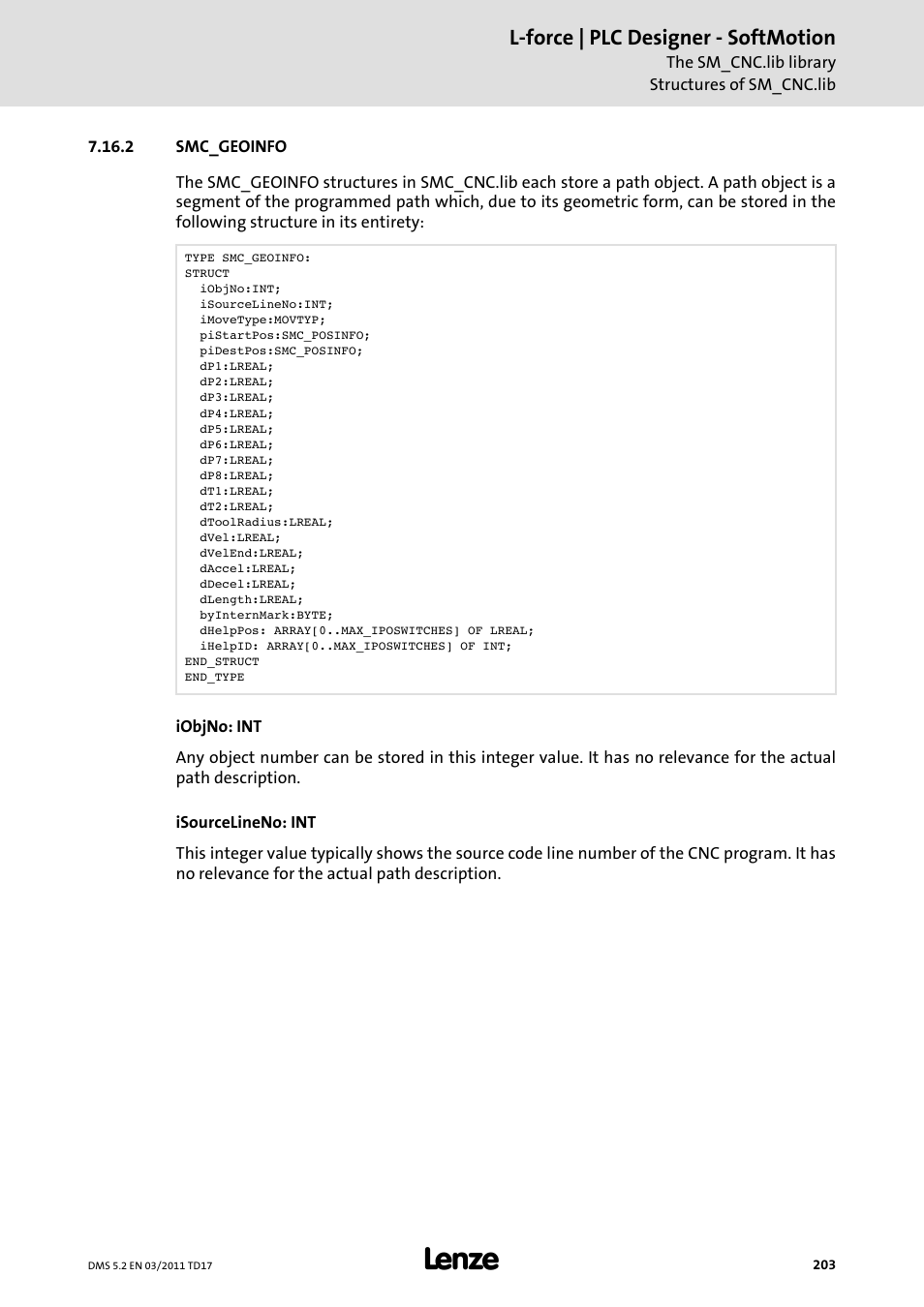 2 smc_geoinfo, Smc_geoinfo | Lenze PLC Designer PLC-Designer (R2-x) SoftMotion User Manual | Page 203 / 290