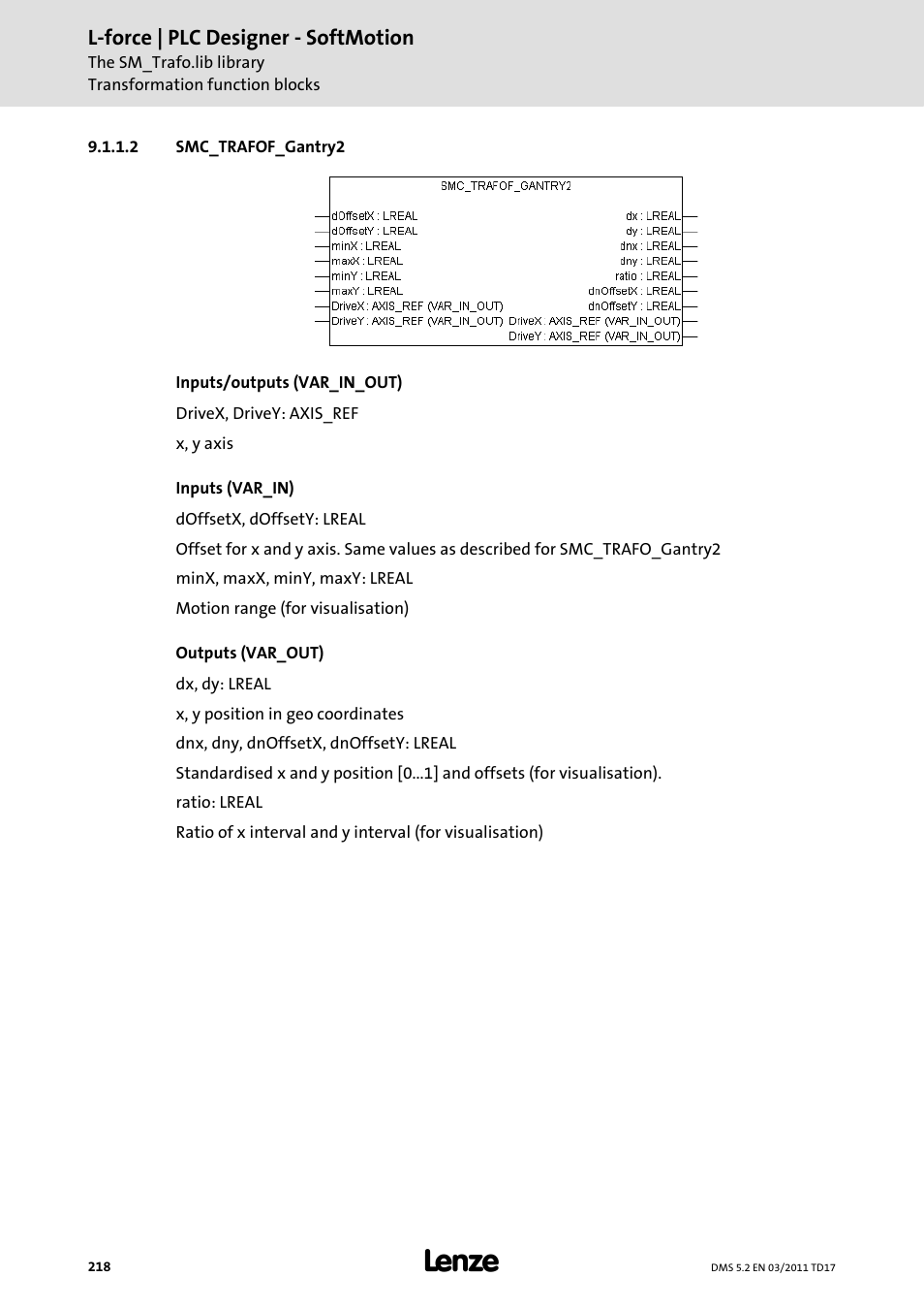 2 smc_trafof_gantry2 | Lenze PLC Designer PLC-Designer (R2-x) SoftMotion User Manual | Page 218 / 290