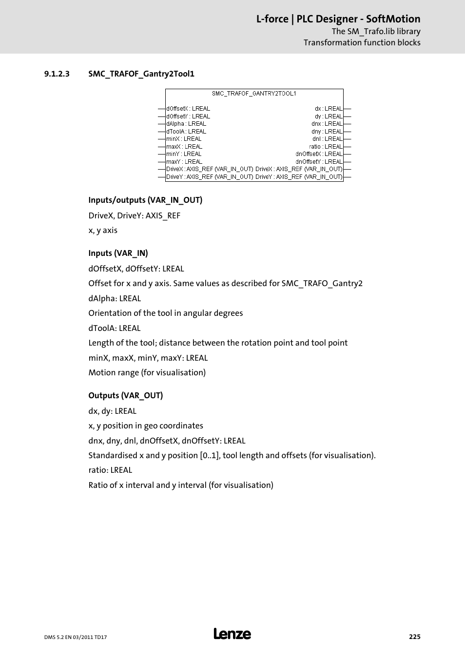 3 smc_trafof_gantry2tool1 | Lenze PLC Designer PLC-Designer (R2-x) SoftMotion User Manual | Page 225 / 290
