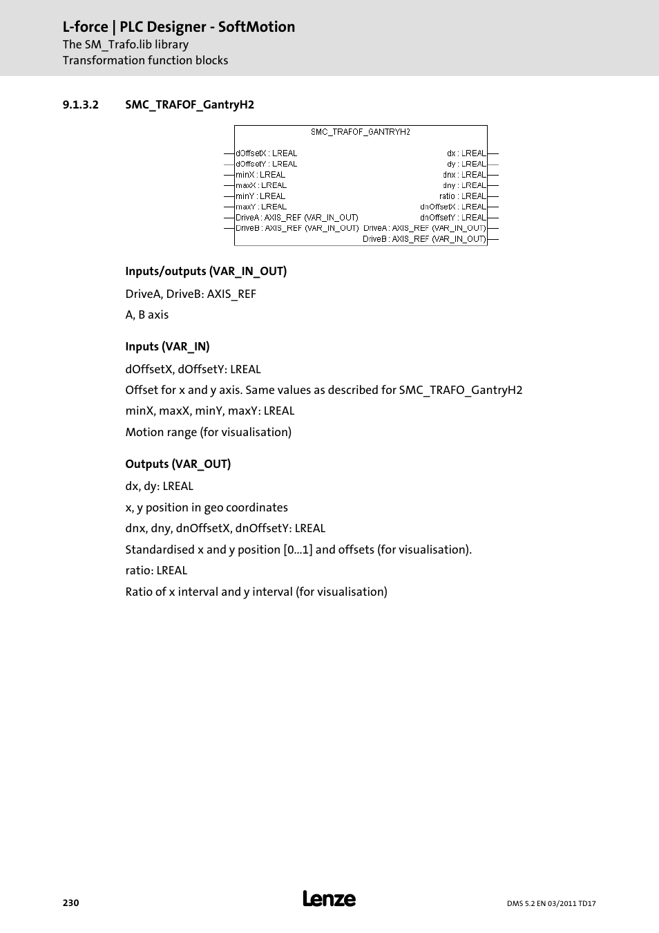 2 smc_trafof_gantryh2 | Lenze PLC Designer PLC-Designer (R2-x) SoftMotion User Manual | Page 230 / 290