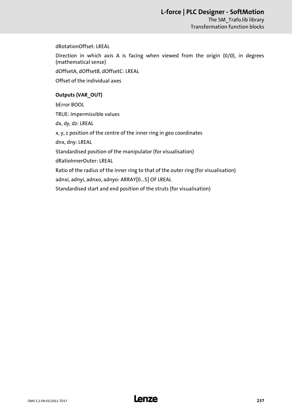 Lenze PLC Designer PLC-Designer (R2-x) SoftMotion User Manual | Page 237 / 290