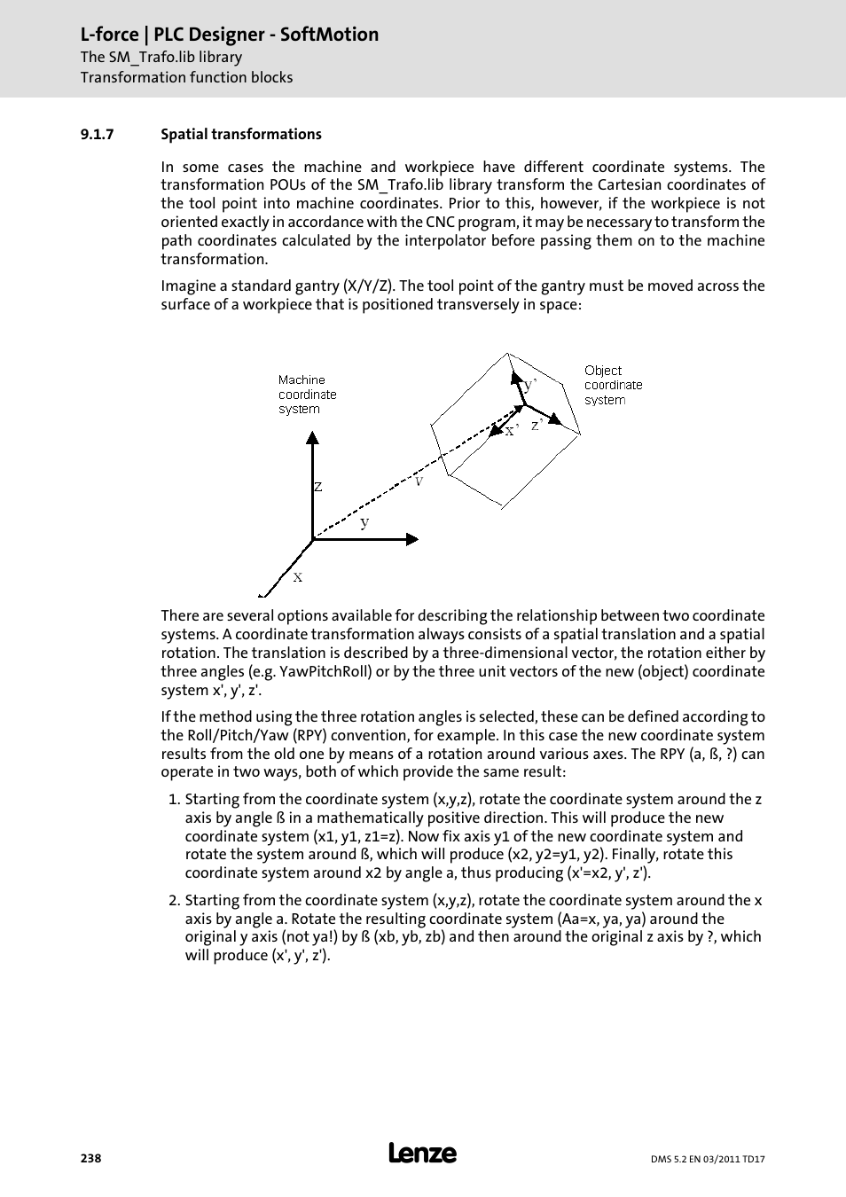 7 spatial transformations, Spatial transformations, L-force | plc designer - softmotion | Lenze PLC Designer PLC-Designer (R2-x) SoftMotion User Manual | Page 238 / 290