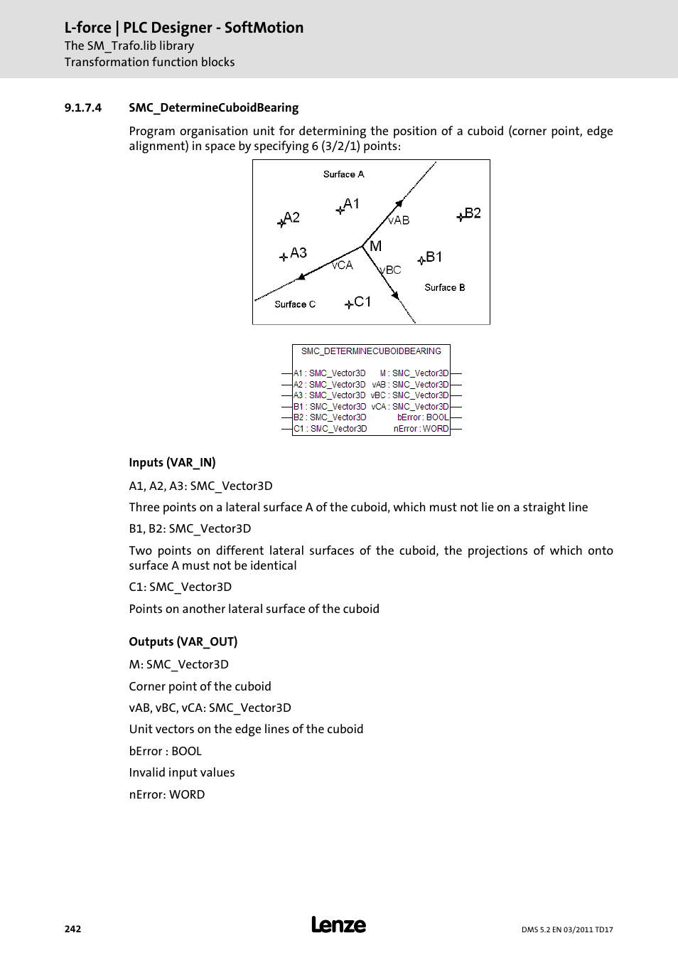 4 smc_determinecuboidbearing | Lenze PLC Designer PLC-Designer (R2-x) SoftMotion User Manual | Page 242 / 290