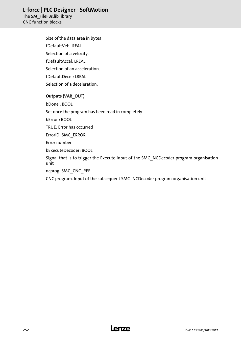 Lenze PLC Designer PLC-Designer (R2-x) SoftMotion User Manual | Page 252 / 290