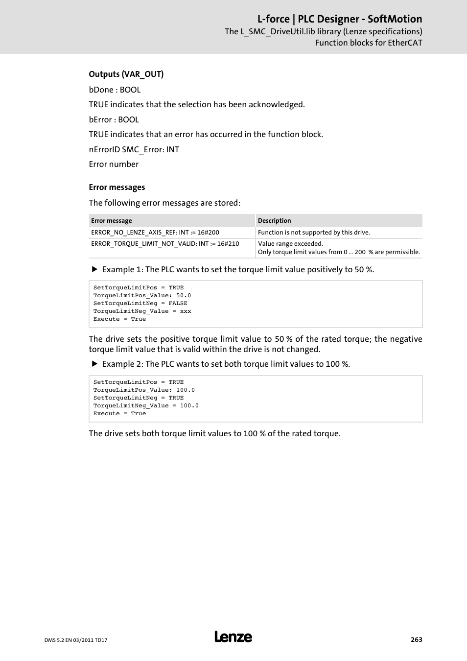 L-force | plc designer - softmotion | Lenze PLC Designer PLC-Designer (R2-x) SoftMotion User Manual | Page 263 / 290
