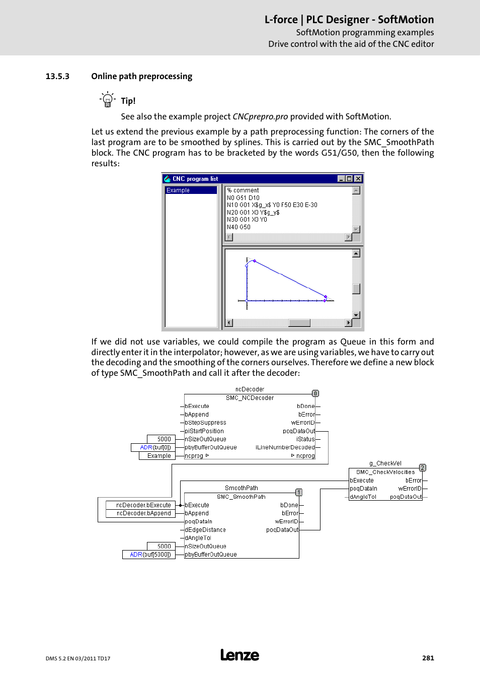 3 online path preprocessing, Online path preprocessing | Lenze PLC Designer PLC-Designer (R2-x) SoftMotion User Manual | Page 281 / 290