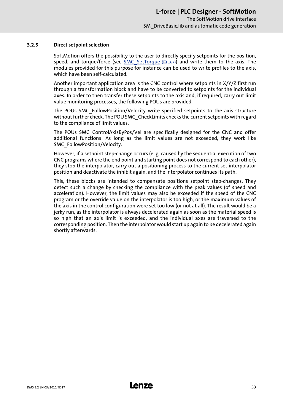 5 direct setpoint selection, Direct setpoint selection, L-force | plc designer - softmotion | Lenze PLC Designer PLC-Designer (R2-x) SoftMotion User Manual | Page 33 / 290