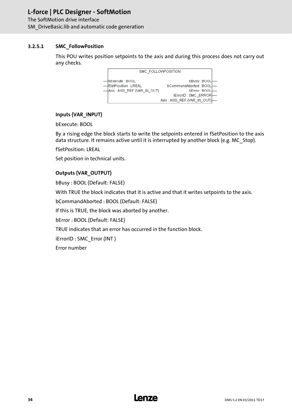 1 smc_followposition | Lenze PLC Designer PLC-Designer (R2-x) SoftMotion User Manual | Page 34 / 290