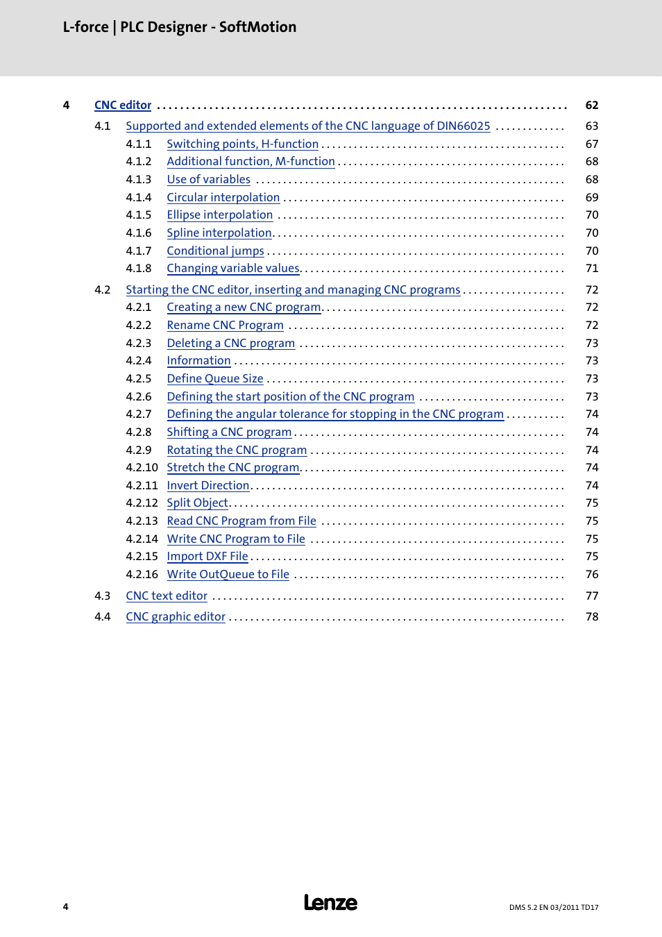 L-force | plc designer - softmotion | Lenze PLC Designer PLC-Designer (R2-x) SoftMotion User Manual | Page 4 / 290