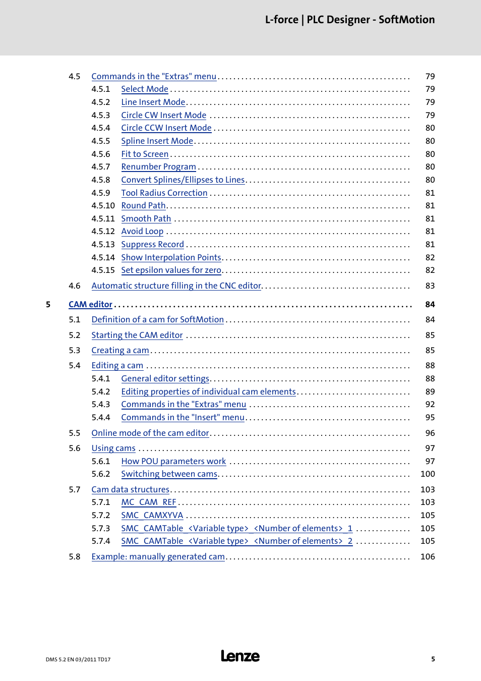 L-force | plc designer - softmotion | Lenze PLC Designer PLC-Designer (R2-x) SoftMotion User Manual | Page 5 / 290