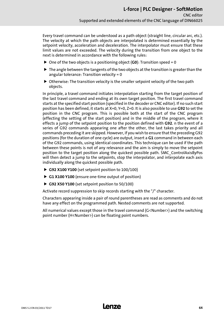 L-force | plc designer - softmotion | Lenze PLC Designer PLC-Designer (R2-x) SoftMotion User Manual | Page 64 / 290