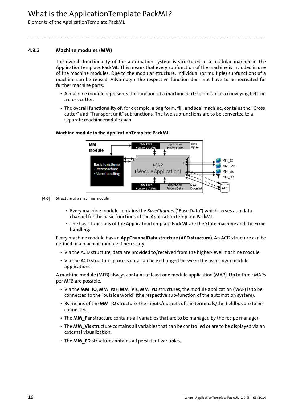 2 machine modules (mm), Machine modules (mm), What is the applicationtemplate packml | Lenze ApplicationTemplate PackML (PLC Designer R3-x) User Manual | Page 16 / 99