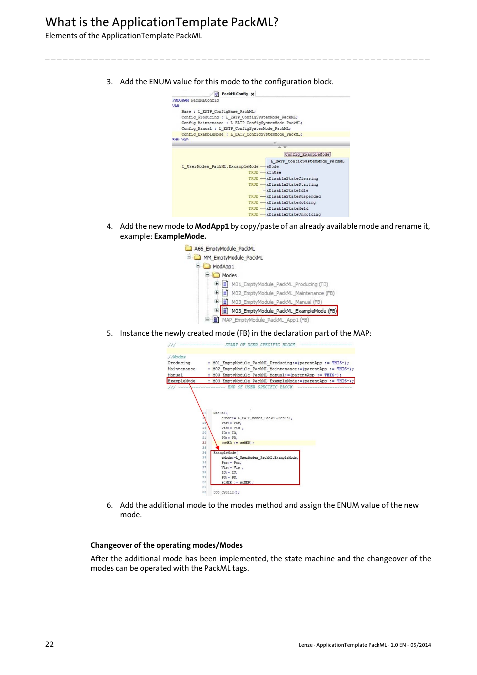 What is the applicationtemplate packml | Lenze ApplicationTemplate PackML (PLC Designer R3-x) User Manual | Page 22 / 99