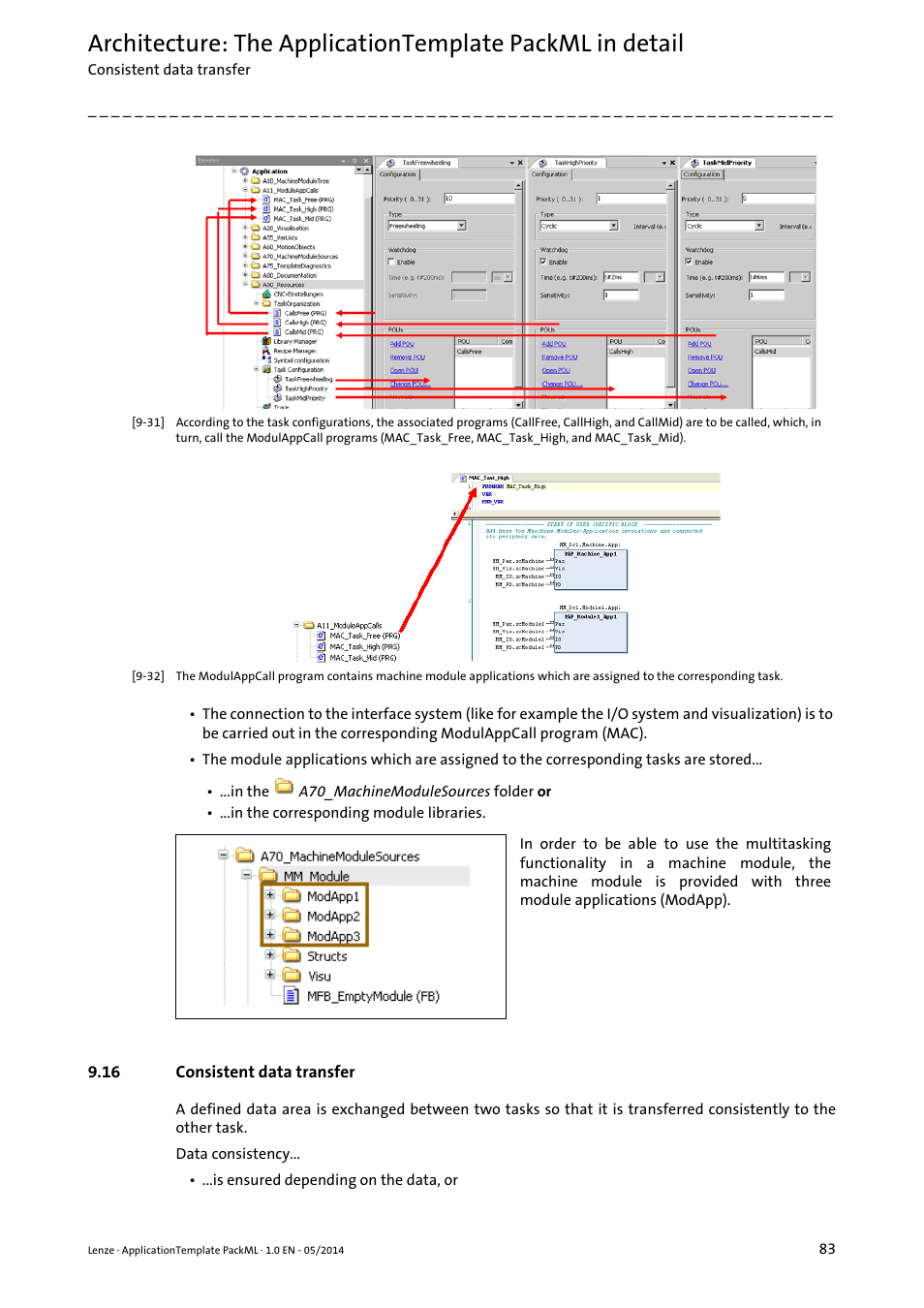 16 consistent data transfer, Consistent data transfer | Lenze ApplicationTemplate PackML (PLC Designer R3-x) User Manual | Page 83 / 99