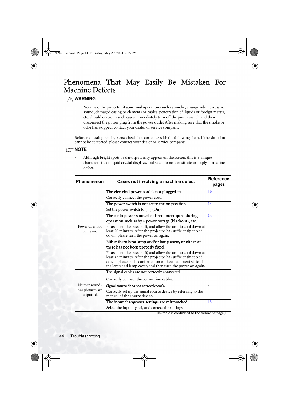 BenQ PB9200 User Manual | Page 50 / 53