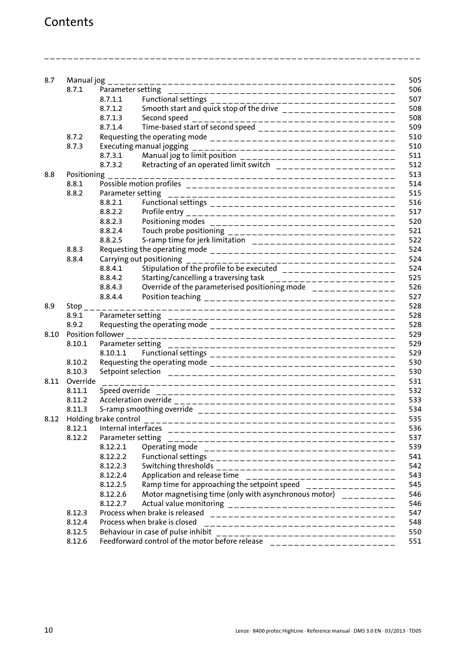 Lenze 8400 User Manual | Page 10 / 1494