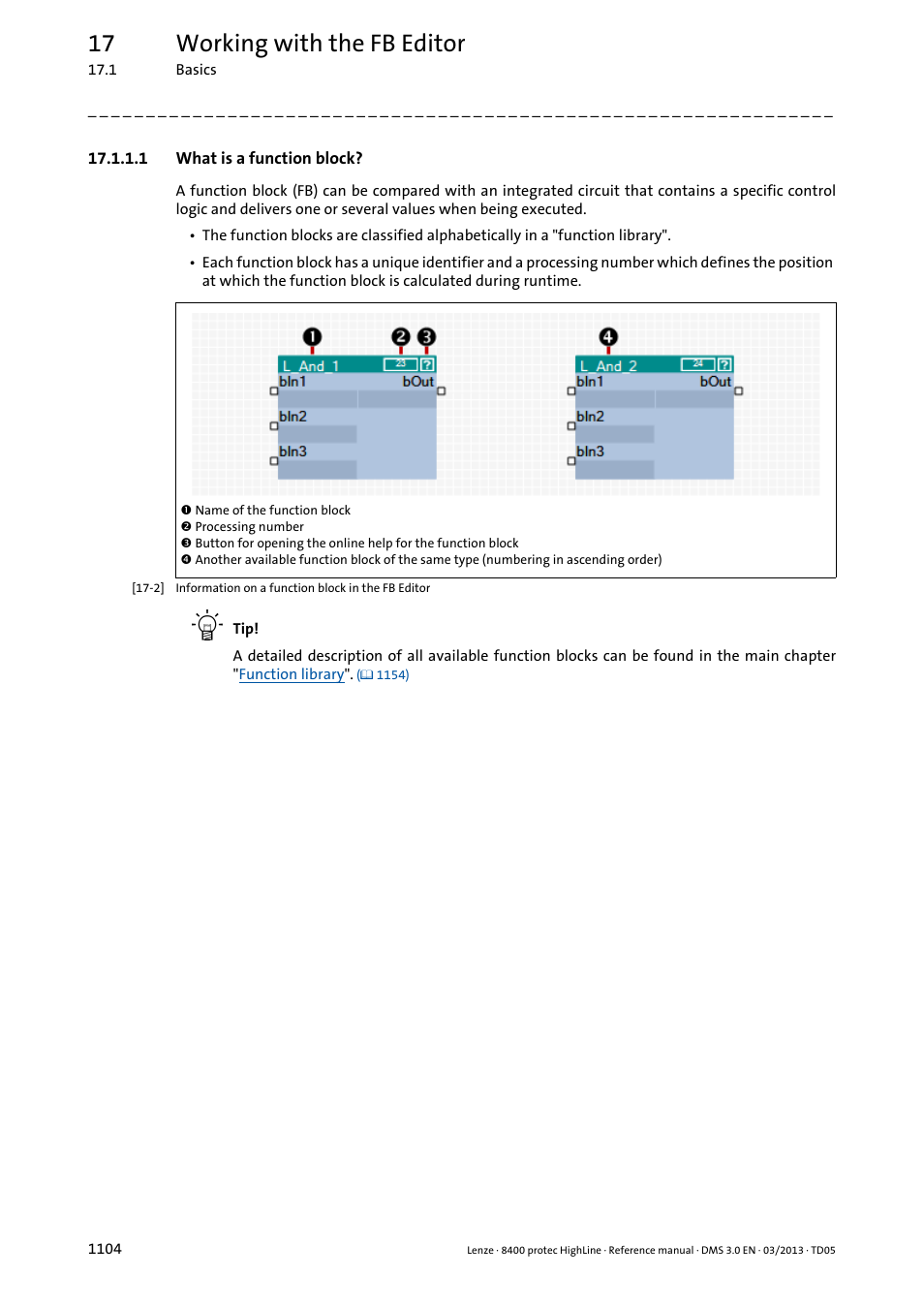 1 what is a function block, What is a function block? 4, 17 working with the fb editor | Lenze 8400 User Manual | Page 1104 / 1494