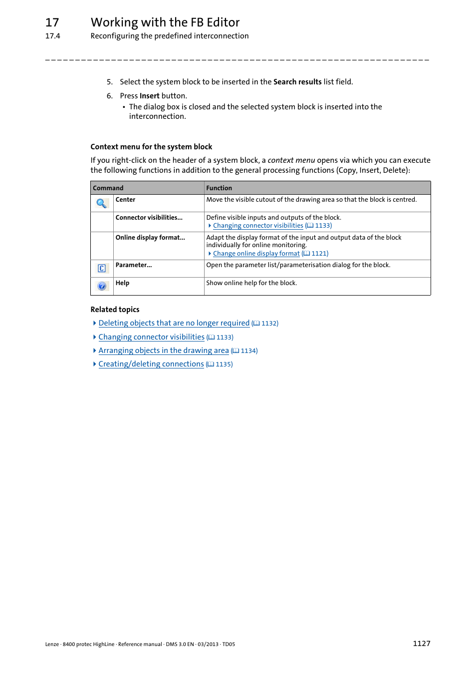 17 working with the fb editor | Lenze 8400 User Manual | Page 1127 / 1494