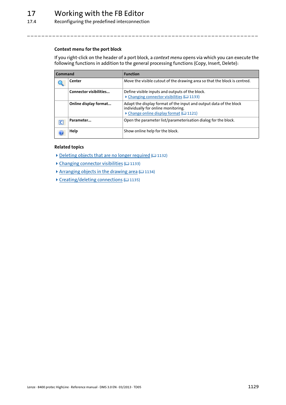 17 working with the fb editor | Lenze 8400 User Manual | Page 1129 / 1494