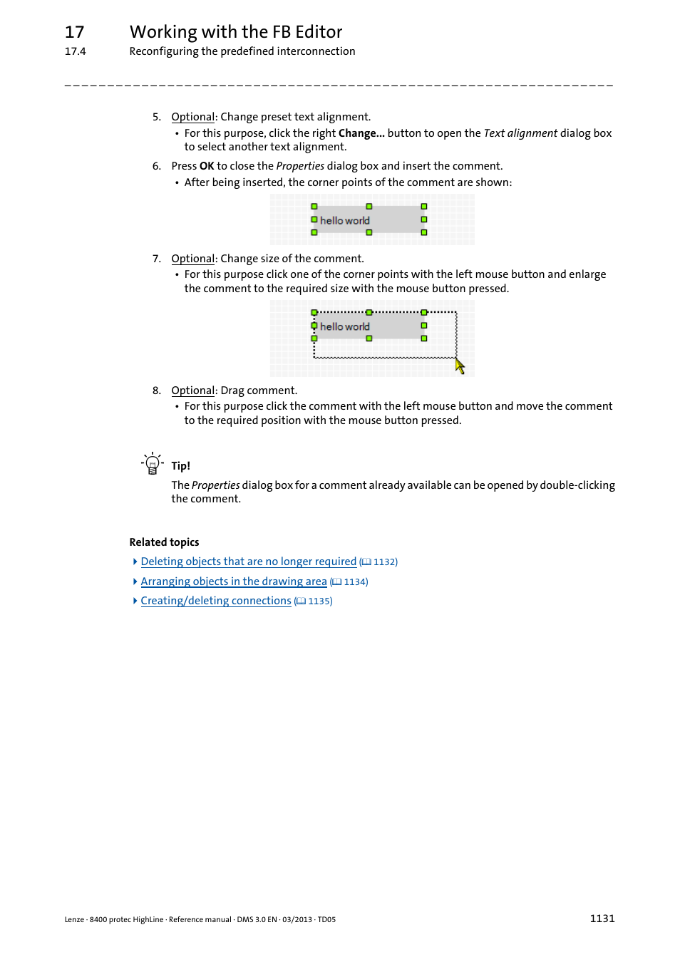 17 working with the fb editor | Lenze 8400 User Manual | Page 1131 / 1494